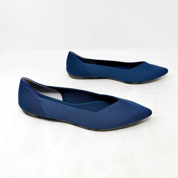 [Rothy’s] The Point Deep Ocean Blue Slip On Washable Ballet Flats Like New 10.5 - Picture 3 of 12